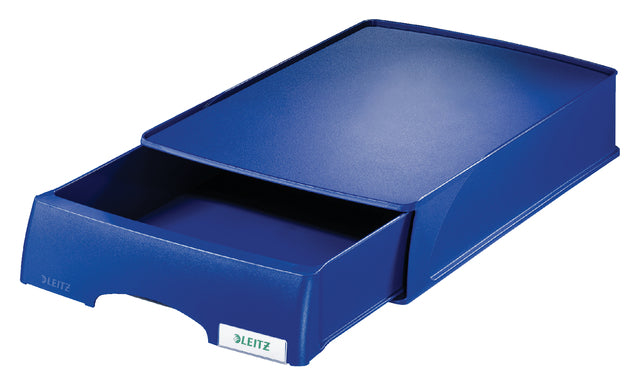 Corbeille à courrier Leitz Plus avec tiroir A4 maxi bleu
