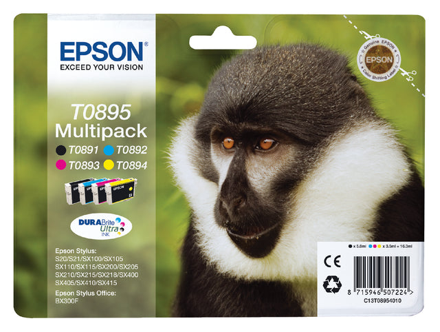 Cartouche d'encre Epson T0895 noire + 3 couleurs