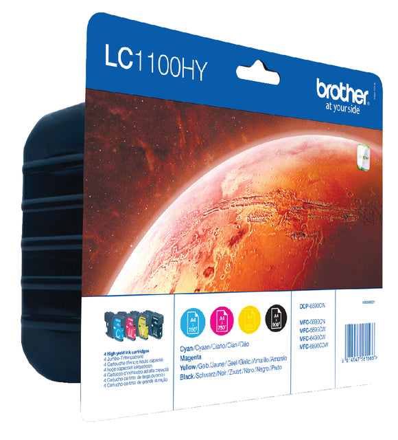 Brother - Inktcartridge brother lc-1100hyvalbp zw +3kleuren | 4 stuks