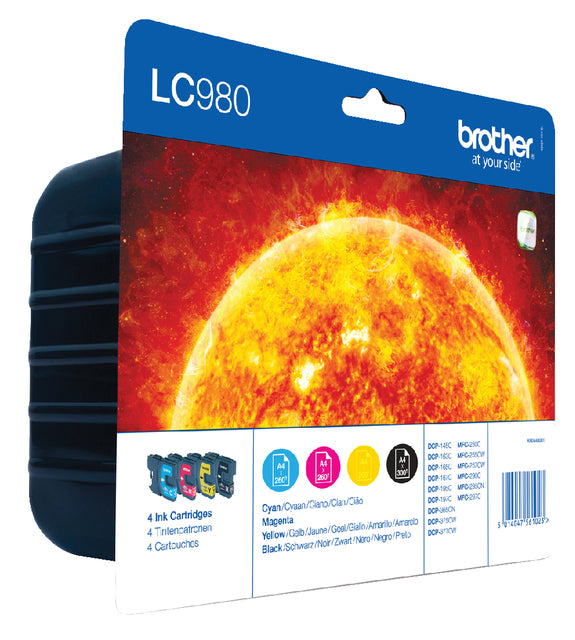 Brother - Inktcartridge brother lc-980valbp zwart + 3kleuren