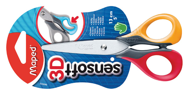 Ciseaux enfants Maped Sensof 13cm présentoir de 12 pièces assorties