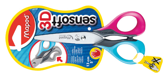 Ciseaux enfants Maped Sensof 13cm présentoir gauche á 12 pièces assorties