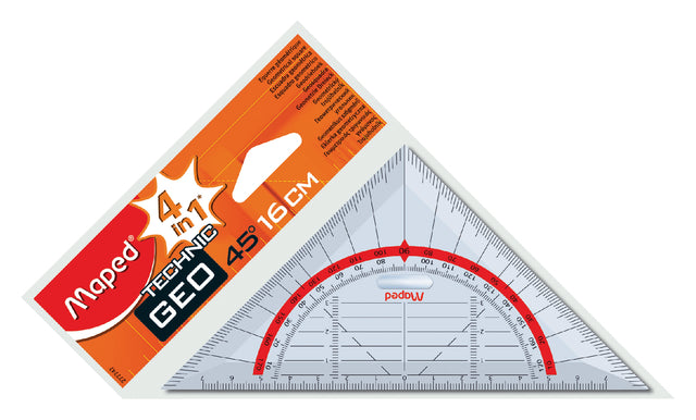 Géotriangle Maped 277747 160mm 45 degrés transparent | 10 morceaux