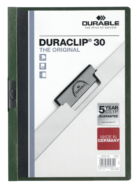 Durable - Klemmap durable duraclip a4 3mm 30v dgn | 25 stuks