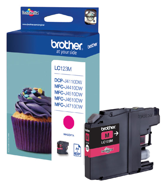 Brother - Inktcartridge brother lc-123m rood