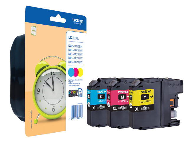 Brother - Inktcartridge brother lc-125xlrbwbp 3 kleuren