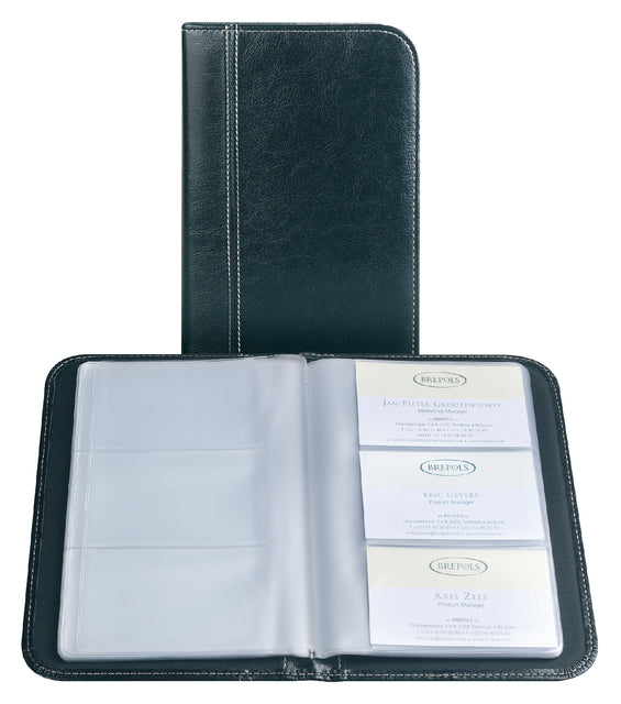 Brepols - Visitekaartenmap palermo voor 144 stuks zwart