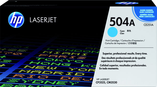HP - Tonercartridge hp ce251a 504a blauw