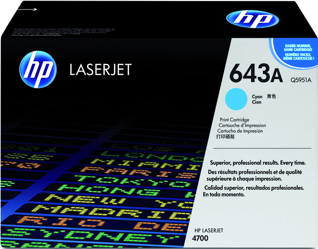 HP - Tonercartridge hp q5951a 643a blauw