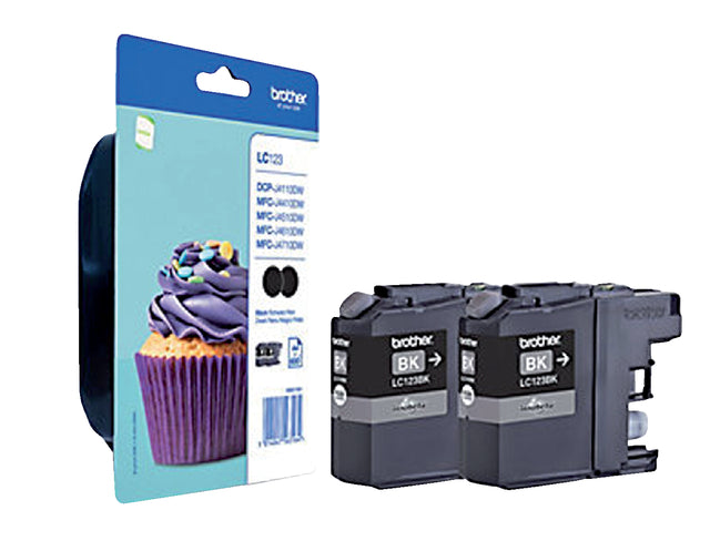 Brother - Inktcartridge brother lc-123bkbp2 zwart 2x