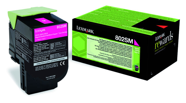 Cartouche de toner Lexmark 80C2SM0 prebate rouge