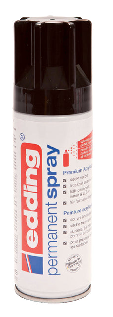 Aérosol de peinture edding 5200 spray permanent noir mat foncé