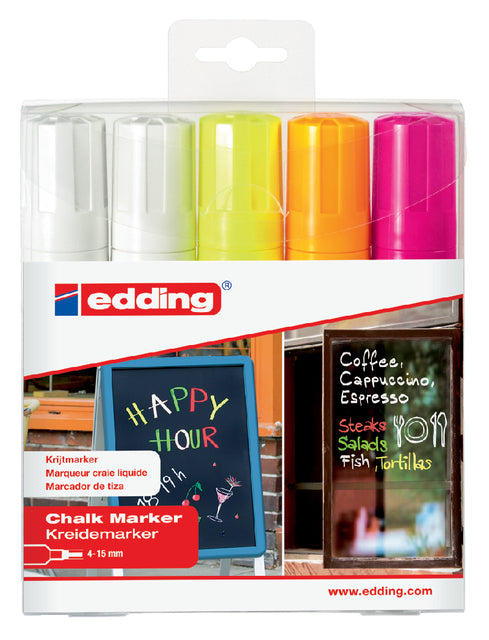 Edding - Krijtstift edding 4090 window blok 4-15mm assorti