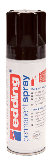 Aérosol de peinture edding 5200 spray permanent noir brillant foncé