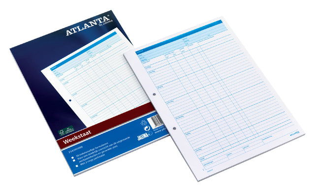 Rapport hebdomadaire Atlanta A4 297x210mm 70gr 50 feuilles