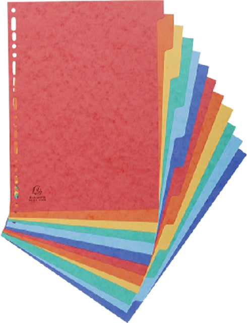Exacompta - Tabbladen exacompta 225x297mm 11gaats 12del glans | 25 stuks
