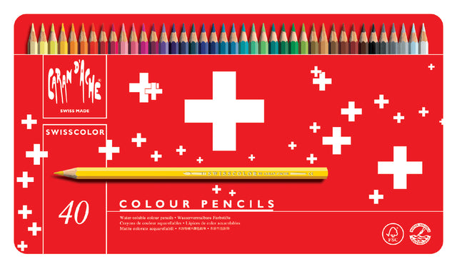 Caran d'ache - Kleurpotl caran d ache swisscolor aquarel 40st ass