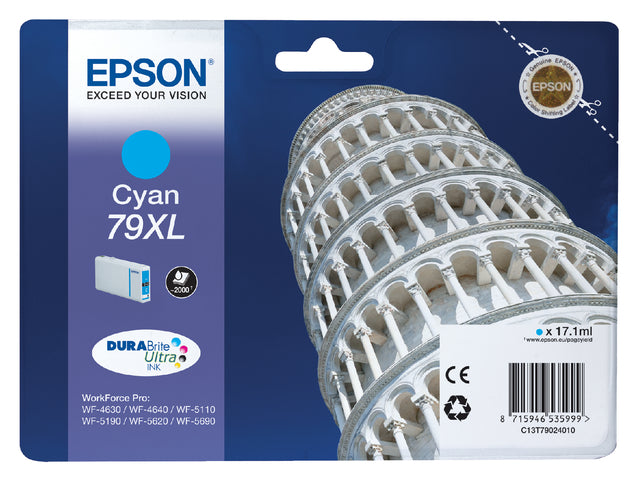 Cartouche d'encre Epson 79XL T7902 bleu HC
