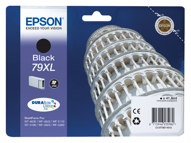 Cartouche d'encre Epson 79XL T7901 noire HC
