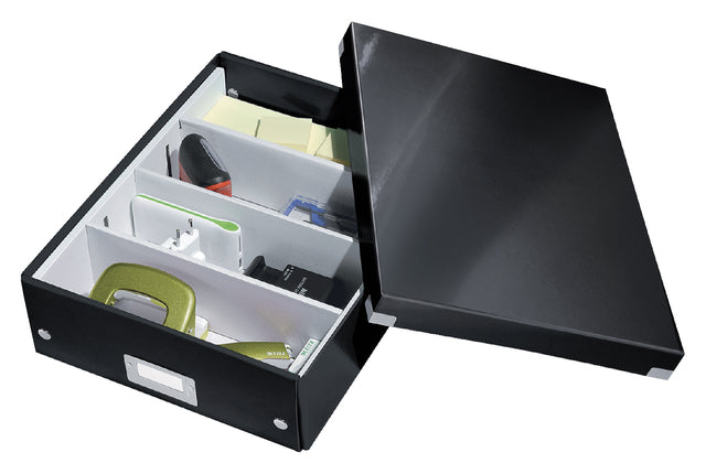 Boîte de tri Leitz WOW Click &amp; Store 280x100x370mm noir