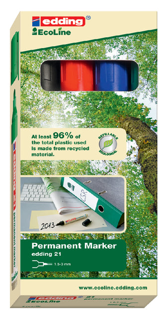Edding - Viltstift edding 21 eco rond 1.5-3mm assorti