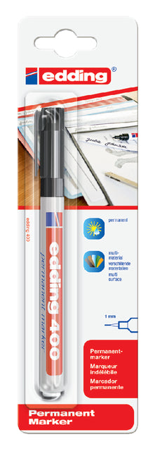 Edding - Viltstift edding 400 rond 1mm zwart | 10 stuks
