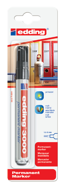 Edding - Viltstift edding 3000 rond 1.5-3mm zwart