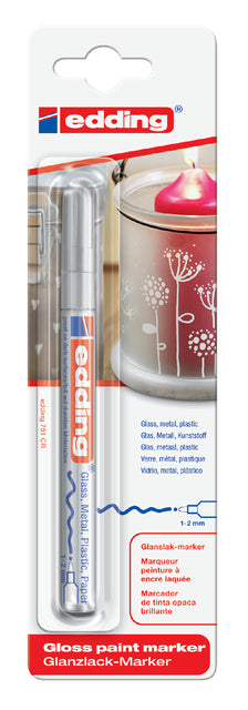 Stylo feutre edding 751 marqueur peinture rond argent 1-2mm blister