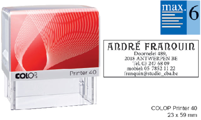 Colop - Tekststempel Printer 40 personaliseerbaar 6regels 59x23mm