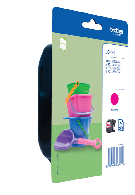 Brother - Inktcartridge brother lc-221m rood