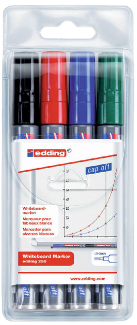 Edding - Whiteboardmarker edding 250 rond 1.5-3mm ass