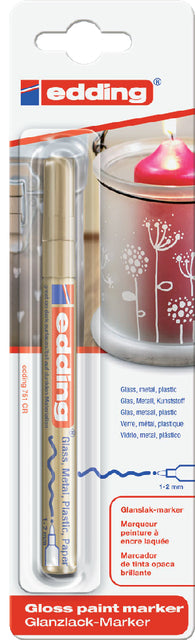Edding - Viltstift edding 751 lak rond 1-2mm blist1 goud