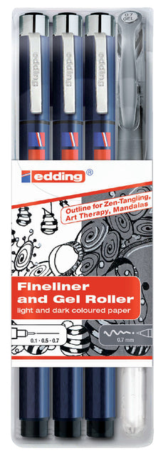 Edding - Viltstift edding 1800/2185/4s tangle assorti