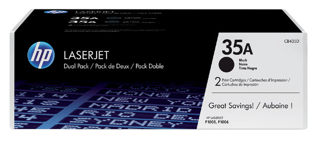 HP - Tonercartridge hp cb435ad 35a zwart 2x