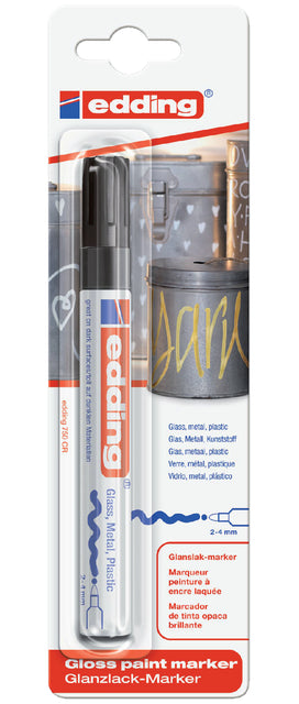 Feutre edding 750 marqueur peinture noir 2-4mm blister