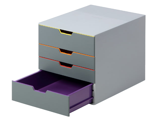 Durable - Ladenbox durable varicolor 4 laden grijs