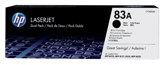 HP - Tonercartridge hp cf283ad 83a zwart 2x