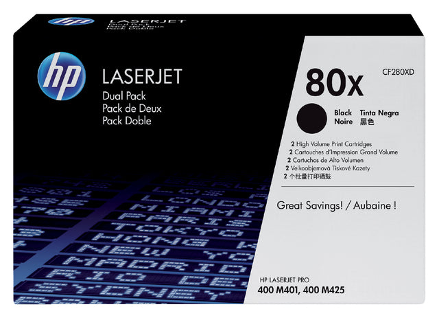 HP - Tonercartridge hp cf280xd 80x zwart 2x