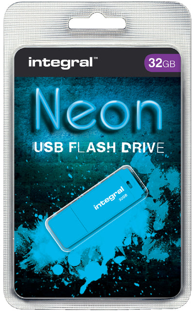 Integral - Usb stick 2.0 integral 32gb neon blauw