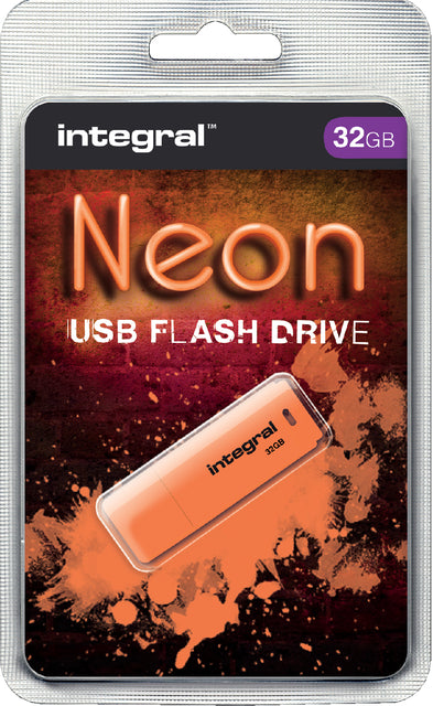 Integral - Usb stick 2.0 integral 32gb neon oranje