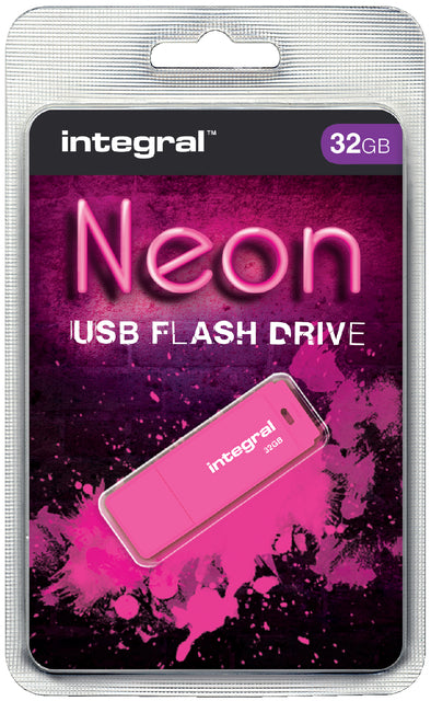Integral - Usb stick 2.0 integral 32gb neon roze