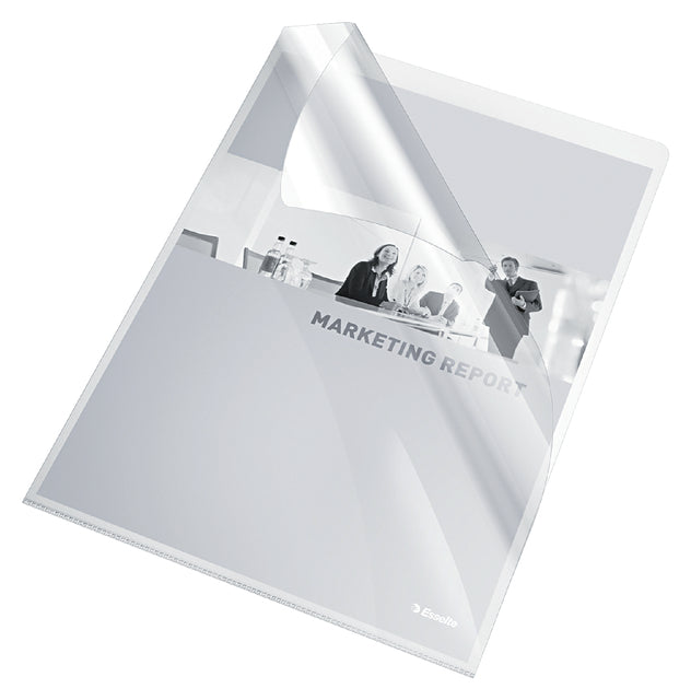 Chemise en L Esselte standard A4 0,11mm PP transparent