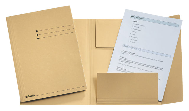 Classeur Esselte A4 3 volets manille 275gr beige