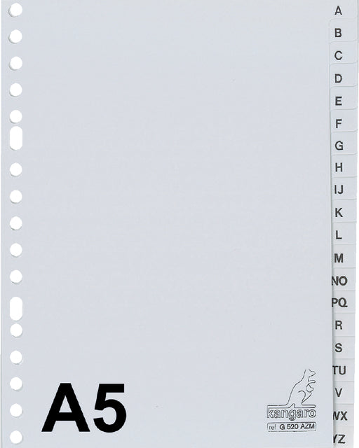 Kangaro - Tabblad kangaro a5 17r g520azm alfabet grijs pp | 25 stuks