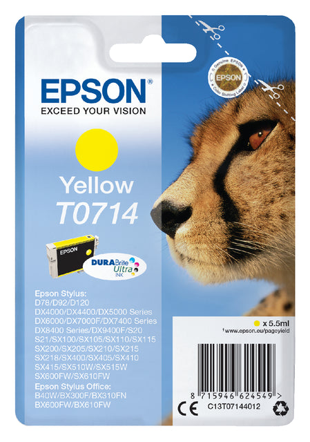 Cartouche d'encre Epson T0714 jaune
