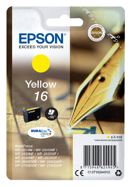 Cartouche d'encre Epson 16 T1624 jaune