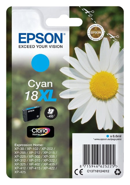 Cartouche d'encre Epson 18XL T1812 bleu HC