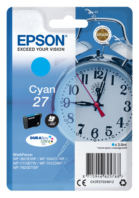 Cartouche d'encre Epson 27 T2702 bleu