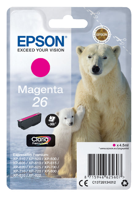 Cartouche d'encre Epson 26 T2613 rouge