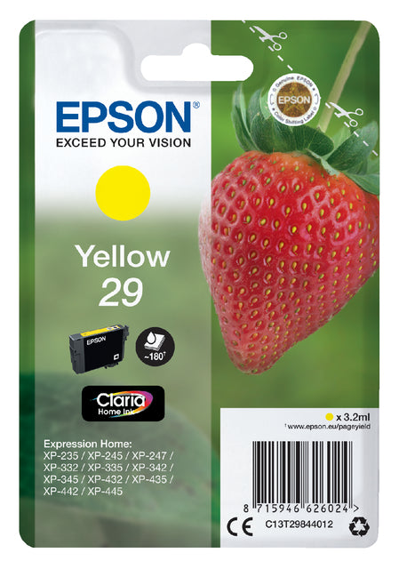 Cartouche d'encre Epson 29 T2984 jaune